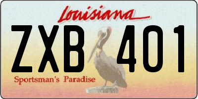 LA license plate ZXB401