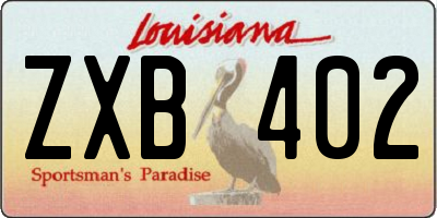 LA license plate ZXB402