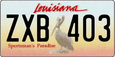 LA license plate ZXB403