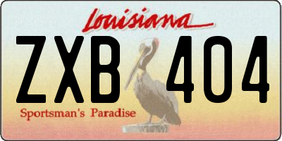 LA license plate ZXB404