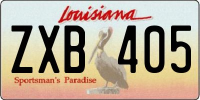 LA license plate ZXB405