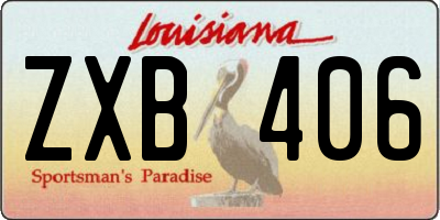 LA license plate ZXB406