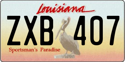 LA license plate ZXB407