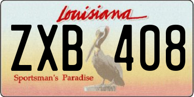 LA license plate ZXB408