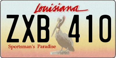 LA license plate ZXB410