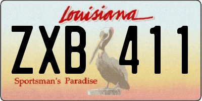 LA license plate ZXB411