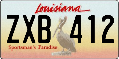 LA license plate ZXB412