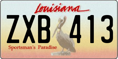 LA license plate ZXB413