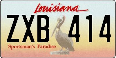 LA license plate ZXB414