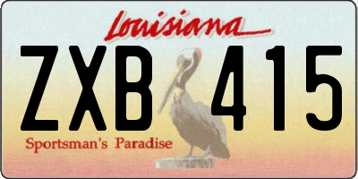 LA license plate ZXB415