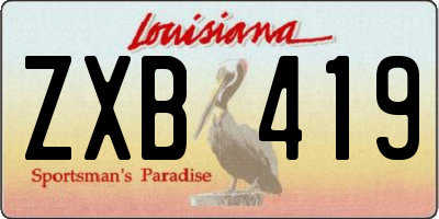 LA license plate ZXB419