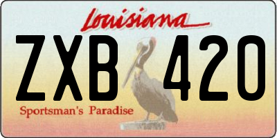 LA license plate ZXB420