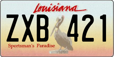 LA license plate ZXB421