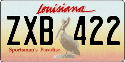 LA license plate ZXB422