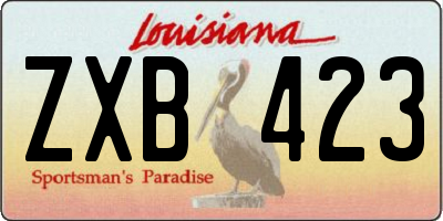 LA license plate ZXB423