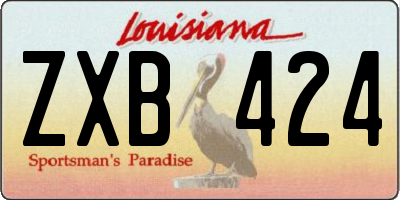 LA license plate ZXB424