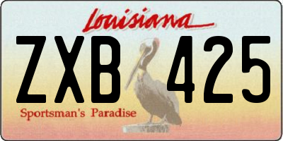 LA license plate ZXB425