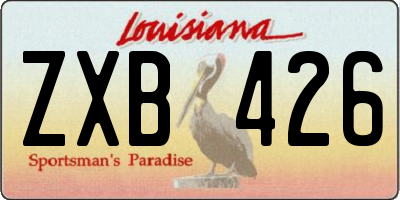 LA license plate ZXB426