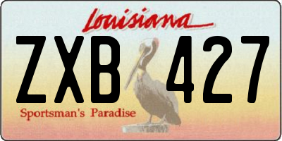 LA license plate ZXB427