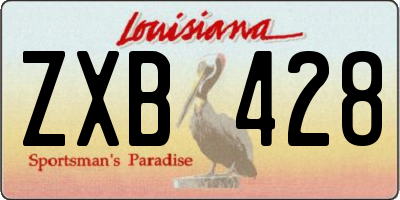 LA license plate ZXB428