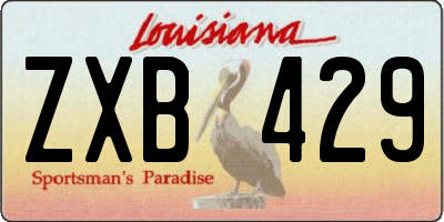 LA license plate ZXB429
