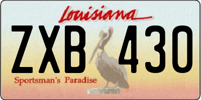 LA license plate ZXB430