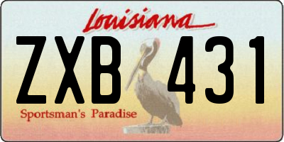 LA license plate ZXB431