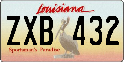 LA license plate ZXB432