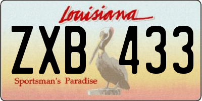 LA license plate ZXB433