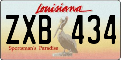 LA license plate ZXB434