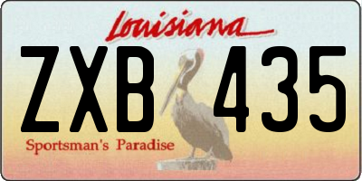 LA license plate ZXB435