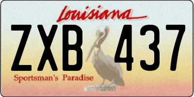 LA license plate ZXB437