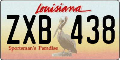 LA license plate ZXB438