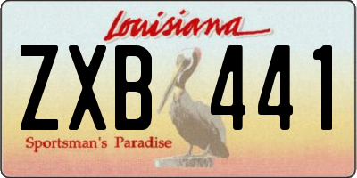 LA license plate ZXB441