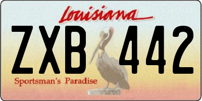 LA license plate ZXB442