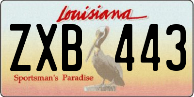 LA license plate ZXB443