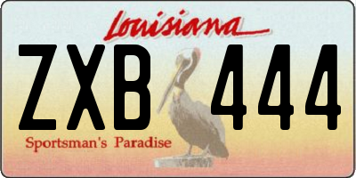 LA license plate ZXB444