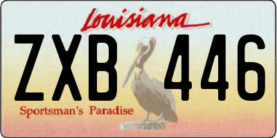 LA license plate ZXB446