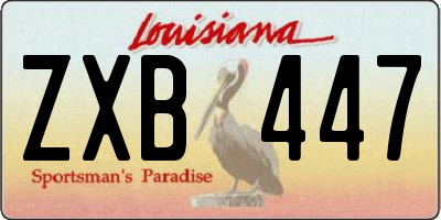 LA license plate ZXB447