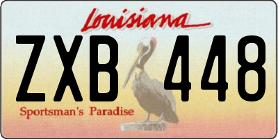 LA license plate ZXB448