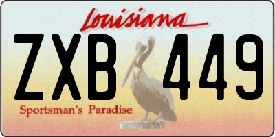 LA license plate ZXB449