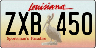 LA license plate ZXB450