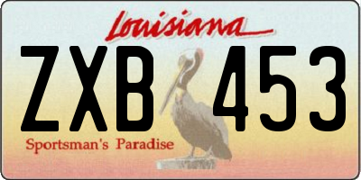 LA license plate ZXB453