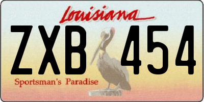 LA license plate ZXB454