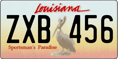 LA license plate ZXB456