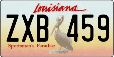LA license plate ZXB459