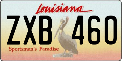 LA license plate ZXB460