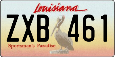 LA license plate ZXB461