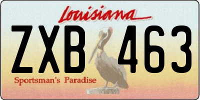 LA license plate ZXB463