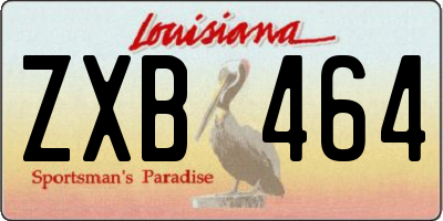 LA license plate ZXB464